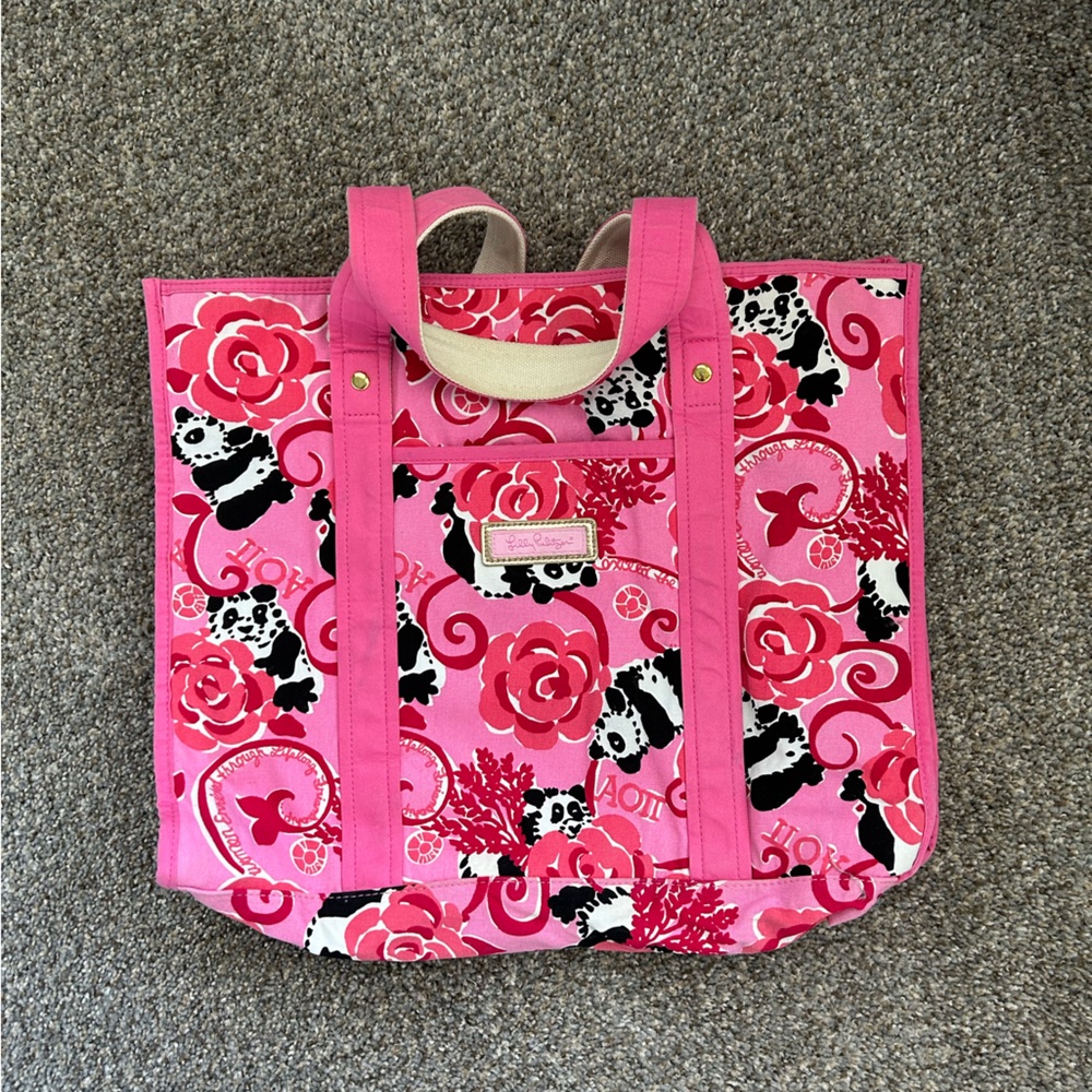 Alpha Omicron Pi AOII lilly pulitzer tote